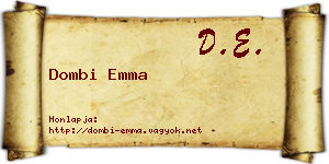 Dombi Emma névjegykártya